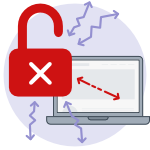 Not secure website icon - vulnerable data